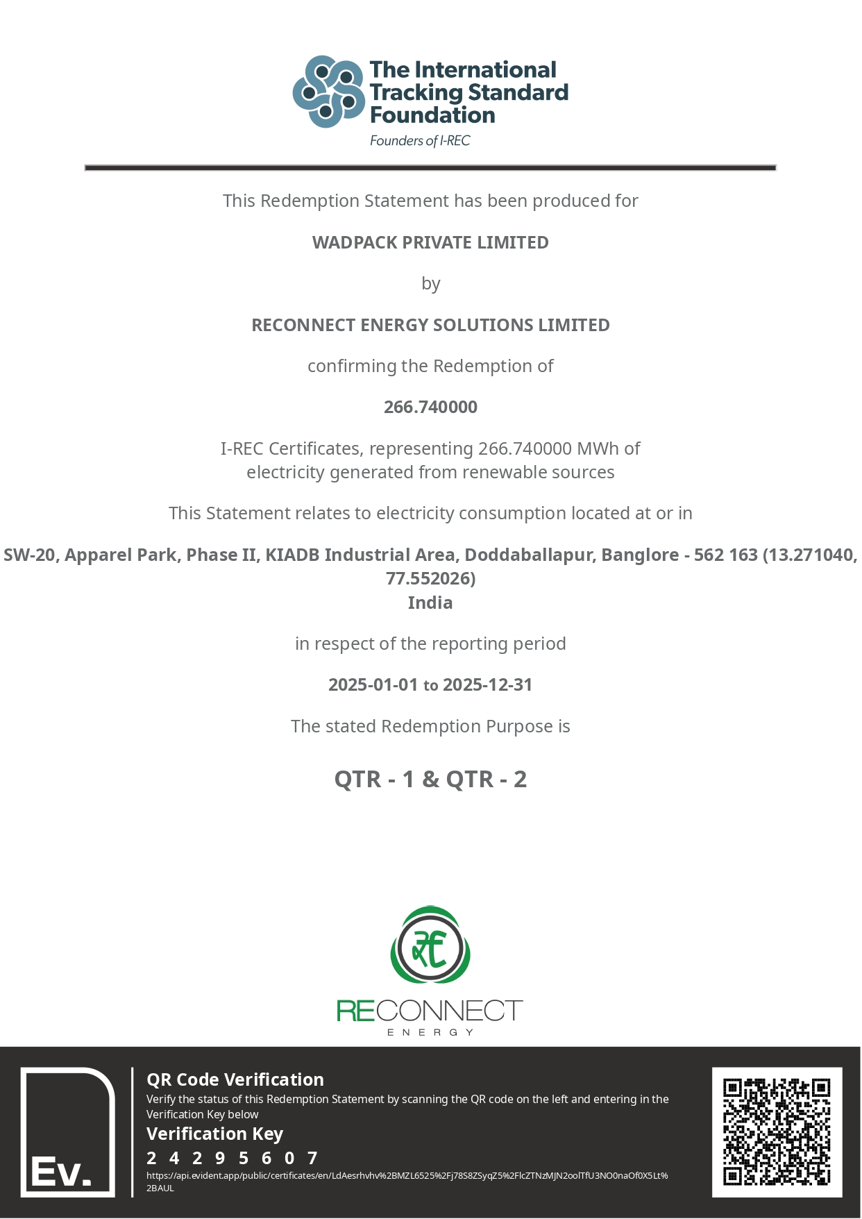 Solar Installation Certificate